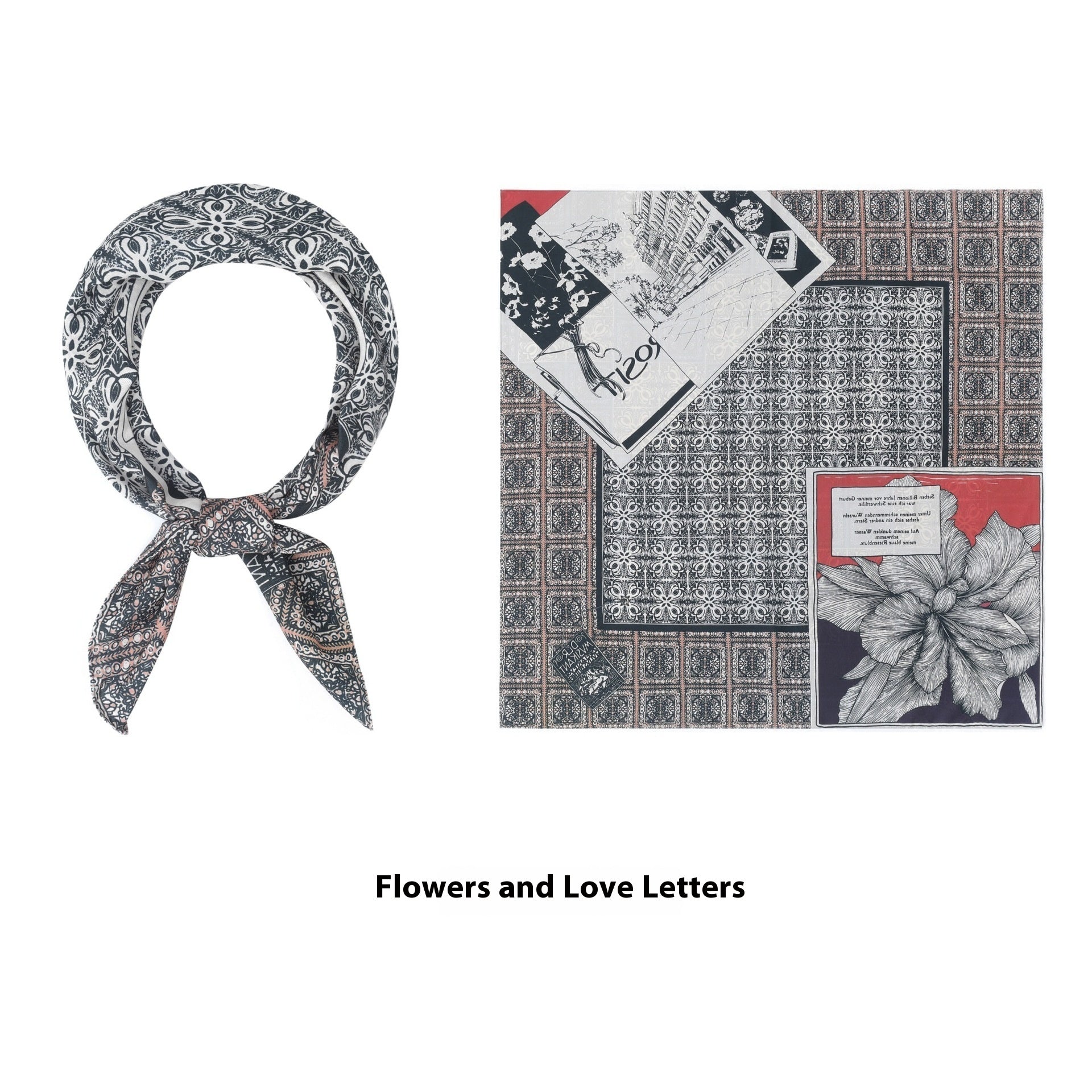 Thin Headcloth Duplex Printing Silk Scarf Square Scarf