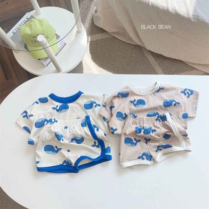 New Baby Cartoon Printing Suit Male And Female Baby