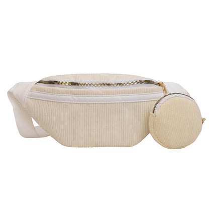 Street Trend Canvas Corduroy Simple Casual Shoulder Bag