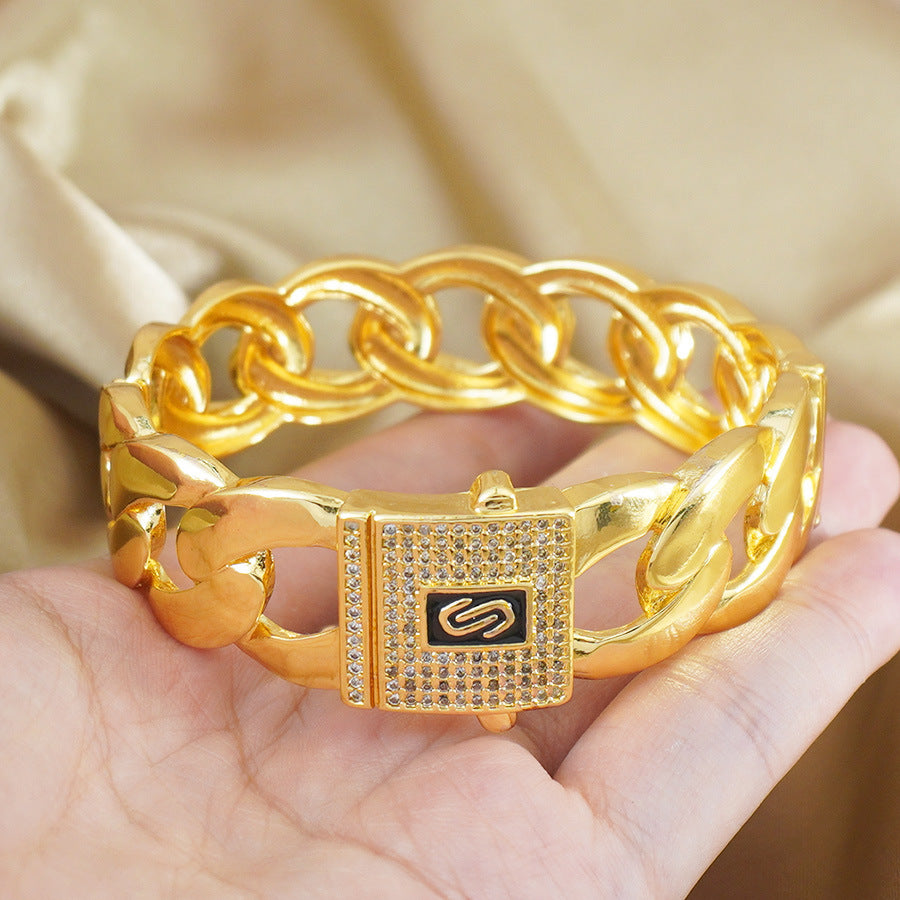 Cuban Women's Fashion Bracelet Cubic Zirconia