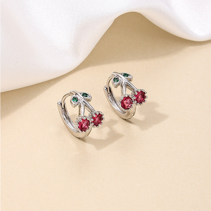 Summer Bowknot Small Cherry Versatile Daily Commute Female Earrings
