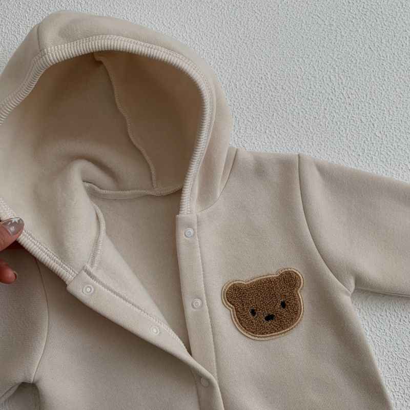 Jumpsuit Coat Male And Female Baby Fleece-lined Cartoon Bear - MIQ Store