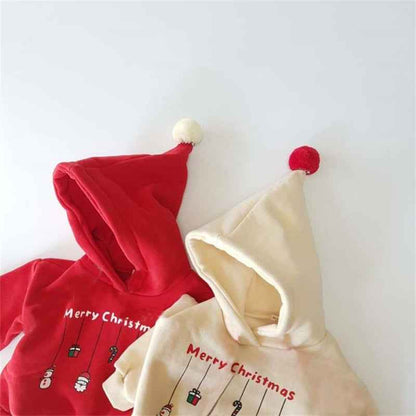 Male And Female Baby Snowman Fleece Sweater One-piece Romper Romper - MIQ Store