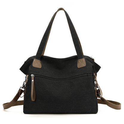 Large Capacity Fashion Casual All-match Retro Canvas Bag For Women