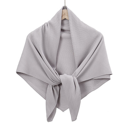 Solid Color Satin Crumpled Large Kerchief Fashion Scarf