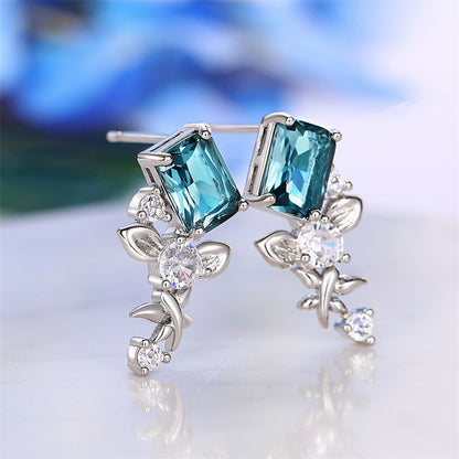 Geometric Irregular Zircon Stud Earrings For Women