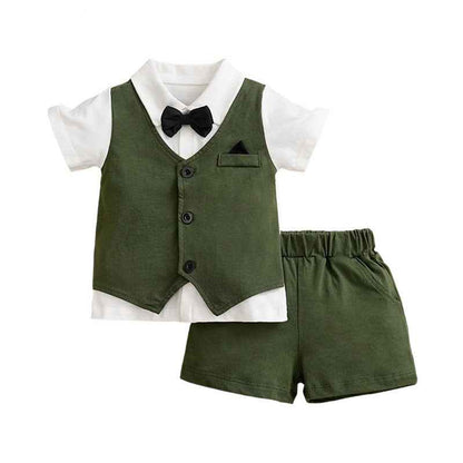 Summer Short-sleeved Children's Gentleman Two-piece Suit Male Baby Clothes - MIQ Store