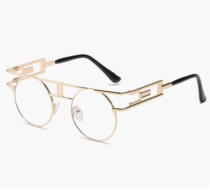 Fashion Retro Metal Round Frame Ink
