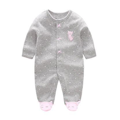 Animal pattern male and female baby long-sleeved romper - MIQ Store