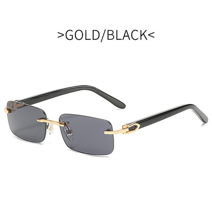 Small Square Frameless Acetate Sunglasses
