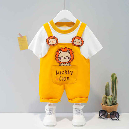 Children's Clothing Men And Women Baby Summer Cartoon Short-sleeved Overalls - MIQ Store