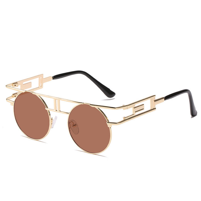 Fashion Retro Metal Round Frame Ink