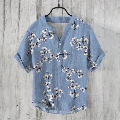 Summer Men's Shirts National Trendy Style Three Breasted
