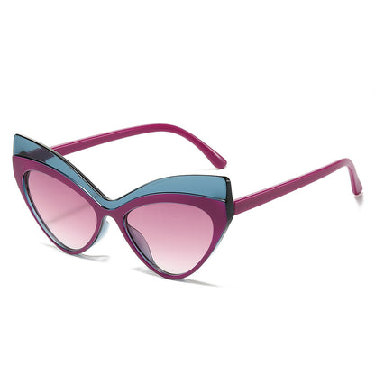 Cool Contrast Color Large Frame Color Matching Fashion Sunglasses