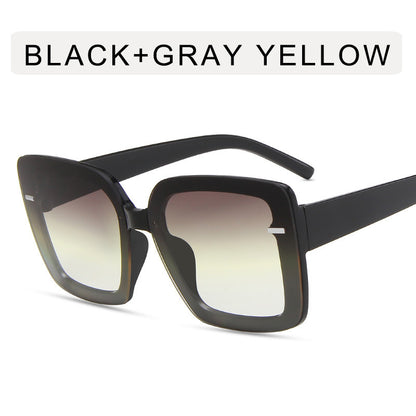 Women's Fashion Large Frame Square Rice Nail Sunglasses