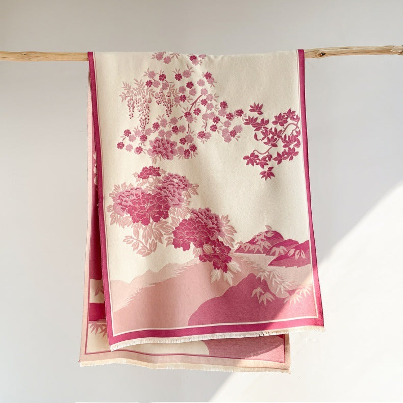 Shanshui Huanyu Winter Office Cashmere-like Warm Scarf