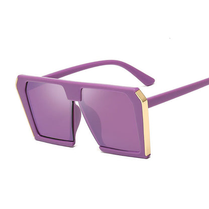 Fashion Metal Large Frame Women's Sunglasses UV Protection