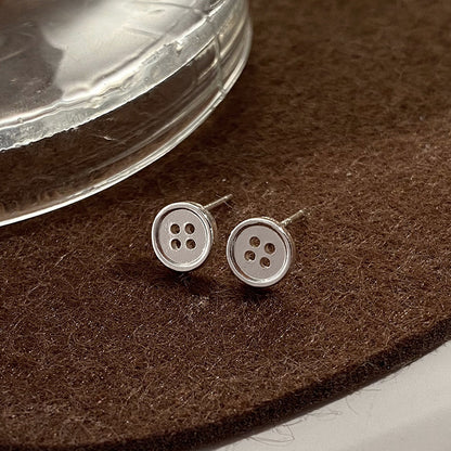 Simple And Compact Internet Celebrity Button Stud Earrings