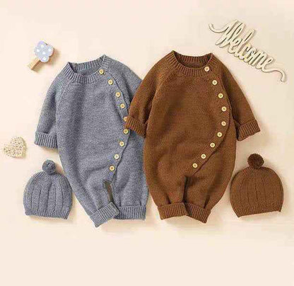 Babies' Knit Jumpsuit Male And Female Baby Sweater - MIQ Store