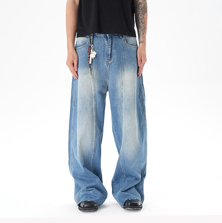 Cut Washed Vintage Washed Wide Leg Machete Jeans