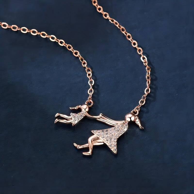New Creative And Refined Cute Mother And Daughter Personalized Pendant Necklace