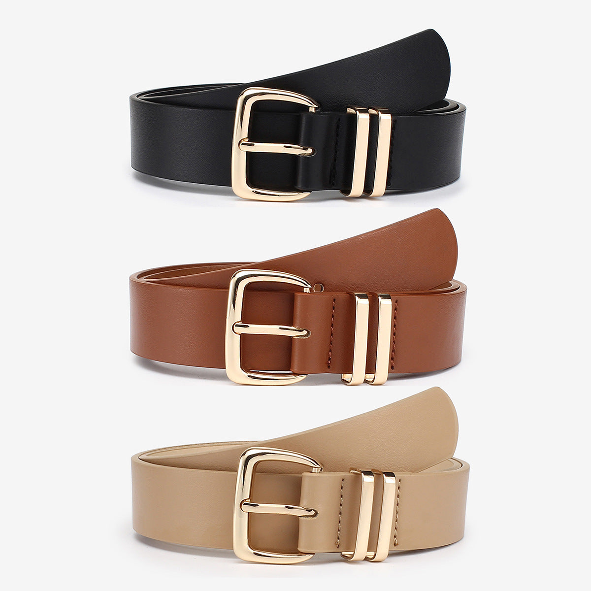 Amazon AliExpress European And American Fashionable Golden Buckle Belt Cross-border Supply Wholesale