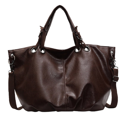 Solid Color Portable One-shoulder Tote Women's Bag