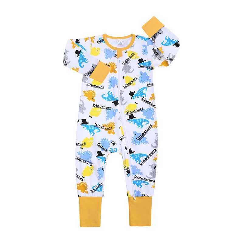 Spring And Autumn Long Sleeve Cotton Baby Jumpsuit Male And Female Baby Home Romper - MIQ Store