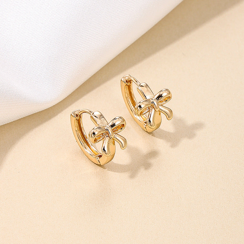 Summer Bowknot Small Cherry Versatile Daily Commute Female Earrings