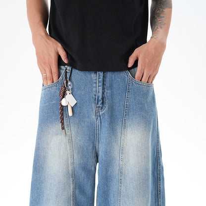 Cut Washed Vintage Washed Wide Leg Machete Jeans