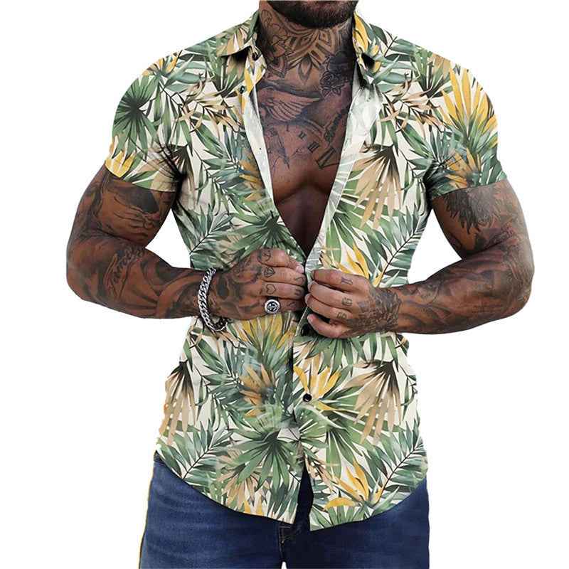 3D Personalized Printing T-shirt Summer Loose Short Sleeve Lapel Shirt Casual Streetwear Clothing For Men