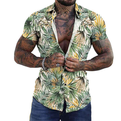 3D Personalized Printing T-shirt Summer Loose Short Sleeve Lapel Shirt Casual Streetwear Clothing For Men