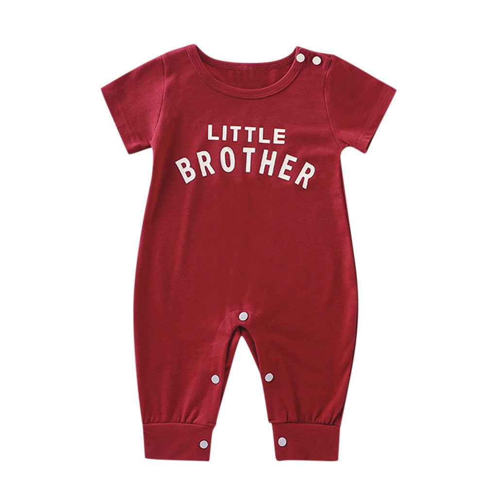 Male Alphabet Long Sleeved Romper Newborn Baby Jumpsuit Female Baby Casual Romper - MIQ Store