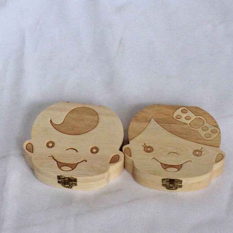 Male And Female Wooden Baby Deciduous Teeth Storage Box Baby Lanugo Teeth Storage Box - MIQ Store
