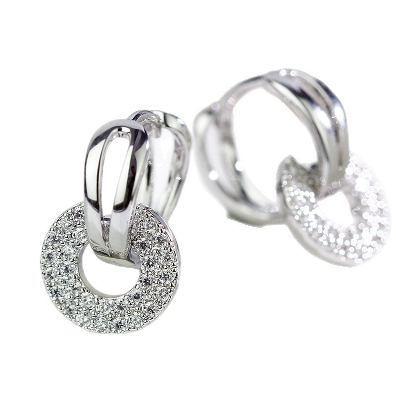 Fashion Zircon Earrings Simple All-match Women