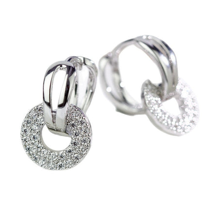 Fashion Zircon Earrings Simple All-match Women