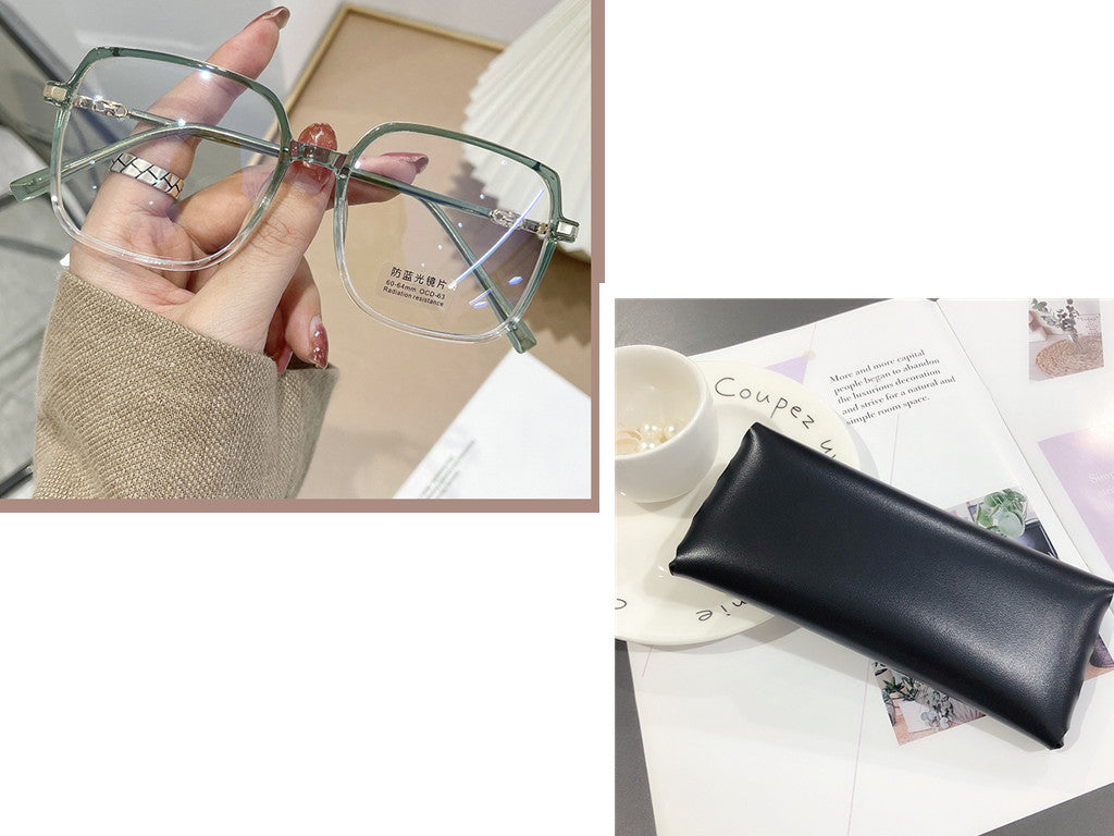 Big frame flat mirror net red frame glasses