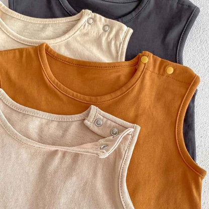 Summer Baby Jumpsuit Nordic Style Male And Female Baby Solid Color Sleeveless Vest - MIQ Store
