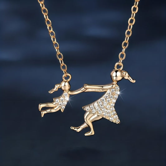 New Creative And Refined Cute Mother And Daughter Personalized Pendant Necklace