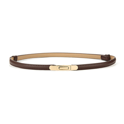 Women's Thin Genuine Leather Dress Simple Suit Coat Waist Belt