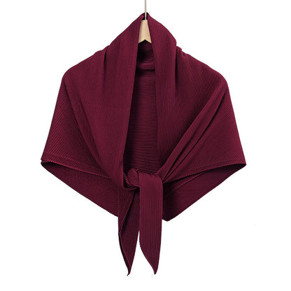 Solid Color Satin Crumpled Large Kerchief Fashion Scarf