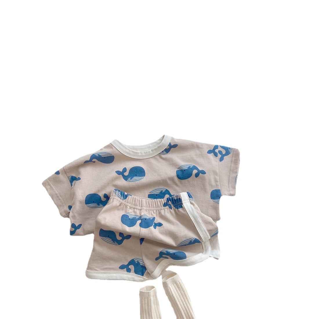 New Baby Cartoon Printing Suit Male And Female Baby