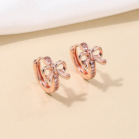 Summer Bowknot Small Cherry Versatile Daily Commute Female Earrings