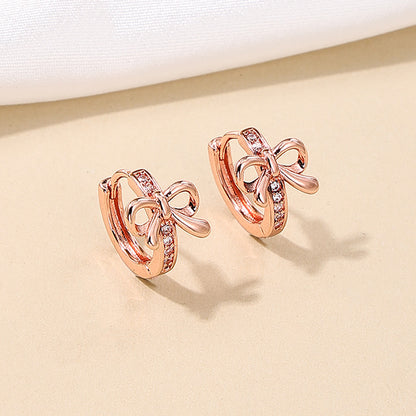Summer Bowknot Small Cherry Versatile Daily Commute Female Earrings