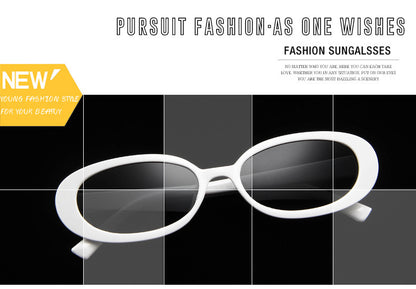 Fashion Oval Frame Cow Color Trend  Small Frame Glasses Ins New Sunglasses