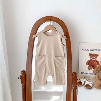 Summer Baby Jumpsuit Nordic Style Male And Female Baby Solid Color Sleeveless Vest - MIQ Store
