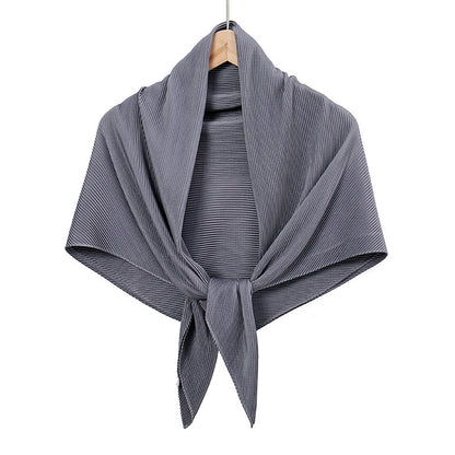 Solid Color Satin Crumpled Large Kerchief Fashion Scarf