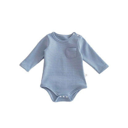 Striped Triangle Rompers Male And Female Baby Long Sleeve Jumpsuit - MIQ Store