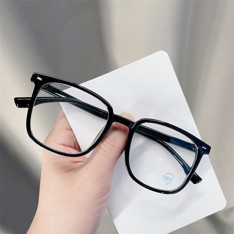 Photosensitive Color-changing Couple's Same Square Frame Black Frame Brown Sunglasses Men's Retro Myopia Sunglasses Women