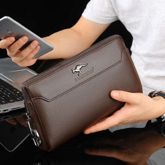 Men's Leather Clutch Anti-theft Password Lock